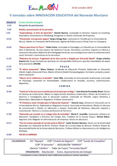 Cehegín vuelve a ser capital de la educación con las V Jornadas de Innovación Educativa del Noroeste Murciano - 2, Foto 2