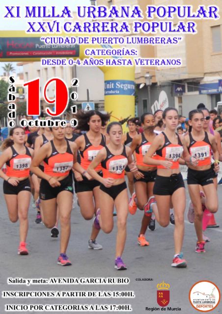 Puerto Lumbreras acoge el próximo sábado la XI Milla Urbana Popular y XXVI Carrera Popular Ciudad de Puerto Lumbreras - 2, Foto 2