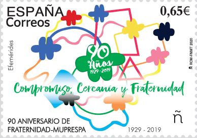 Correos emite un sello que conmemora el 90 aniversario de Fraternidad-Muprespa - 1, Foto 1