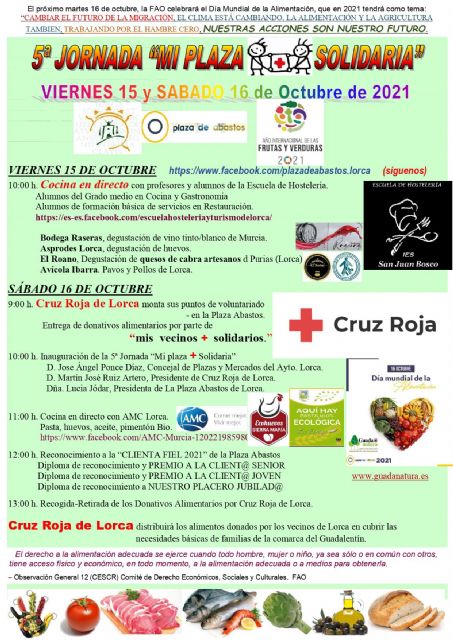 Lorca celebrará la V edición de la jornada 'Mi plaza + solidaria' los días 15 y 16 de octubre en la Plaza de Abastos - 2, Foto 2