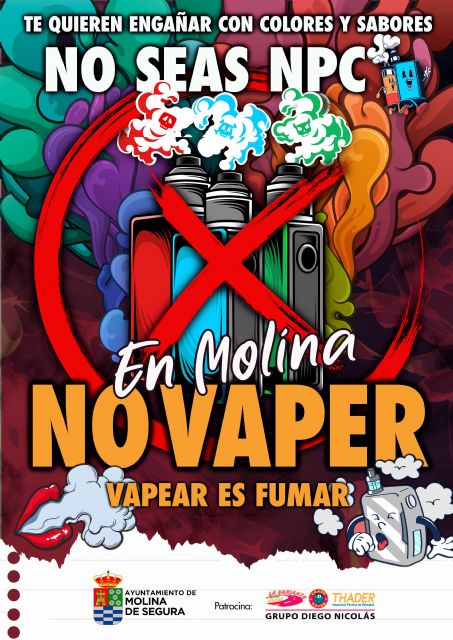 El Ayuntamiento de Molina de Segura pone en marcha la campaña EN MOLINA NO VAPER, VAPEAR ES FUMAR - 1, Foto 1