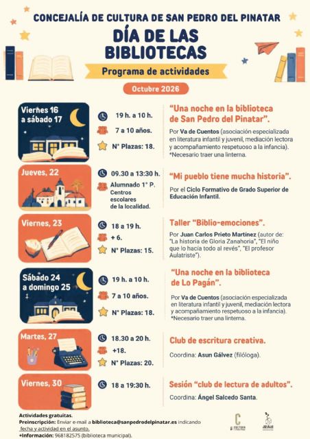 San Pedro del Pinatar celebra el Día de las Bibliotecas para fomentar la lectura entre todas las edades - 2, Foto 2