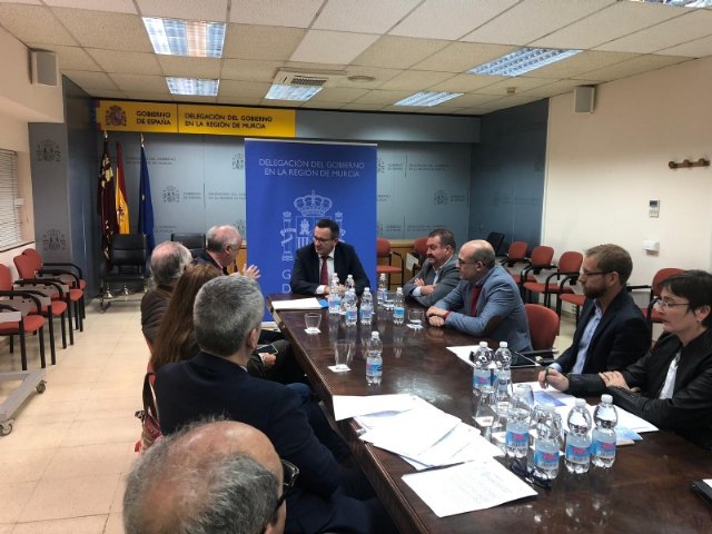 Municipal authorities accompany those affected by the High Voltage Line of the Photovoltaic Plant in their meeting with the Government delegate in Murcia, Foto 5