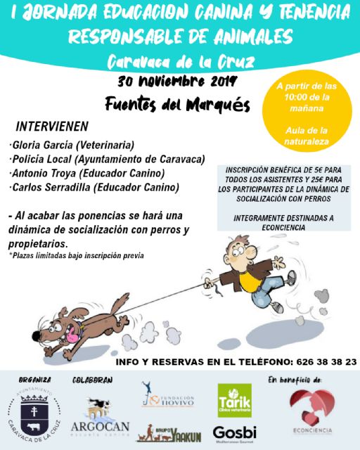 El Ayuntamiento de Caravaca abre el plazo de inscripción en la I Jornada de Educación Canina y Tenencia Responsable de Animales - 1, Foto 1
