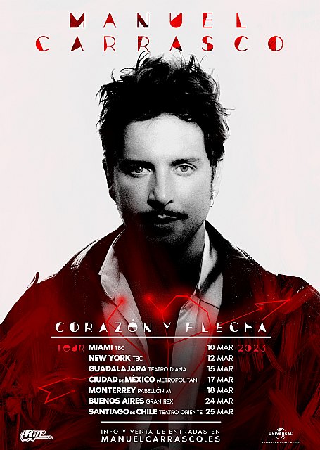 Manuel Carrasco anuncia sus primeras fechas de conciertos en América con su “Tour Corazón y Flecha” - 1, Foto 1