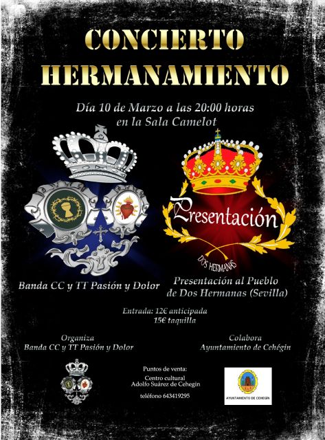Presentado el concierto de Hermanamiento entre las bandas de cornetas y tambores Pasión y Dolor y Presentación al pueblo - 1, Foto 1
