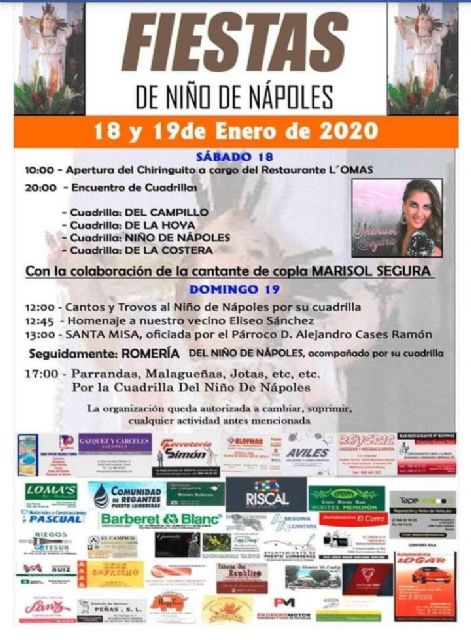 Puerto Lumbreras acogerá el próximo fin de semana las fiestas del Niño de Nápoles - 1, Foto 1