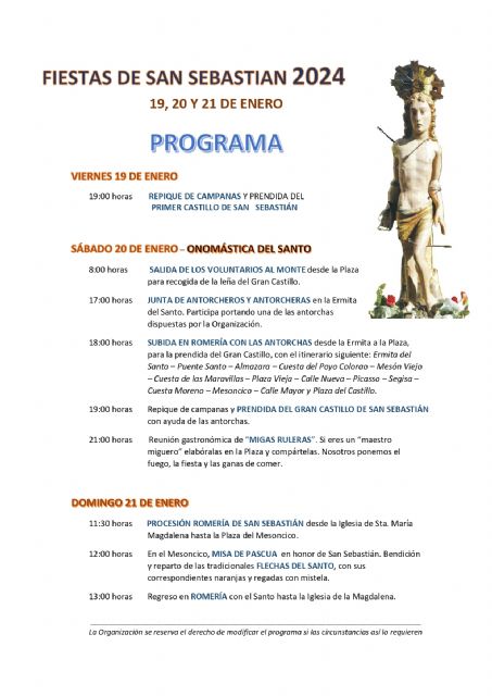 El Casco Antiguo de Cehegín se prepara para vivir un fin de semana de devoción y tradición en Honor a San Sebastián - 2, Foto 2