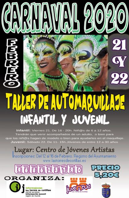 La Concejalía de Juventud propone dos talleres de maquillaje de Carnaval - 1, Foto 1