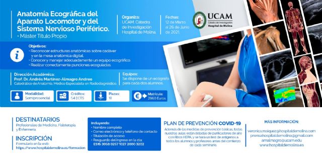 Máster título propio en Anatomía ecográfica del aparato locomotor y del sistema nervioso periférico - 1, Foto 1