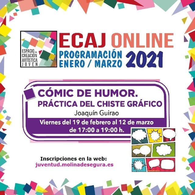 La Concejalía de Juventud de Molina de Segura inicia el viernes 19 de febrero la formación Workshop: Cómic de humor. Práctica del chiste gráfico - 1, Foto 1