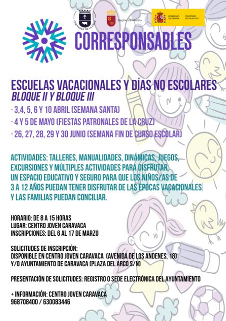 El Ayuntamiento de Caravaca oferta nuevas escuelas vacacionales para el último trimestre del curso escolar - 1, Foto 1