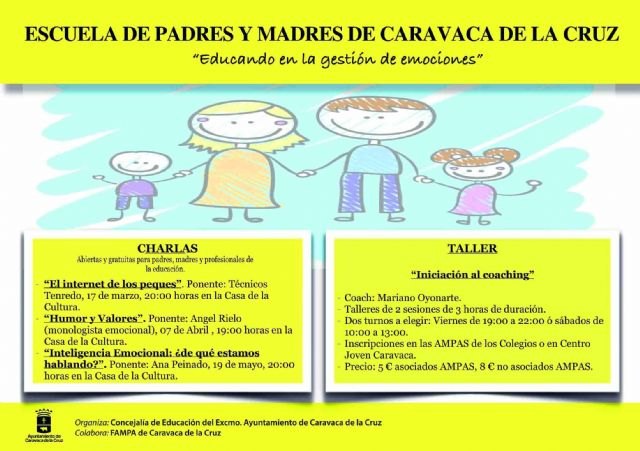 El Ayuntamiento de Caravaca inicia este jueves la Escuela de Padres y Madres - 1, Foto 1