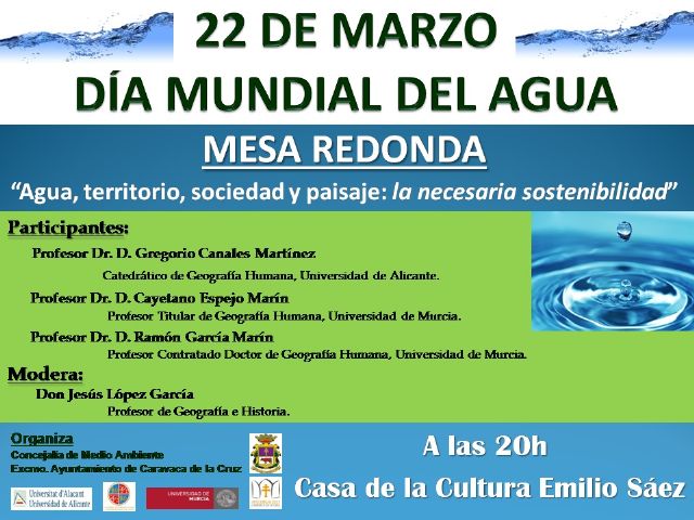 El Ayuntamiento de Caravaca organiza una mesa redonda el 22 de marzo por el 'Día Mundial del Agua' - 1, Foto 1