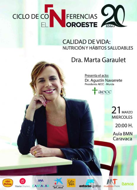 La doctora Garaulet ofrece próximo miércoles en Caravaca la conferencia 'Calidad de vida: Nutrición y hábitos saludables' - 1, Foto 1