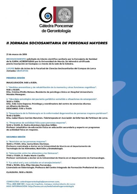 II Jornada Sociosanitarias de Personas Mayores organizada por la Cátedra Poncemar de Gerontología - 1, Foto 1