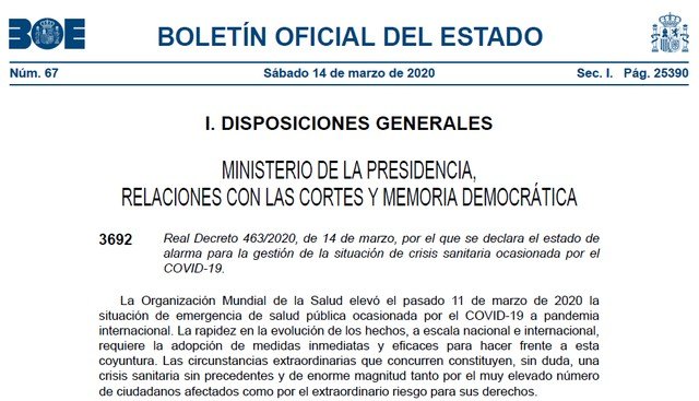 Se declara el estado de alarma por la crisis sanitaria ocasionada por el coronavirus COVID-19 - 2, Foto 2