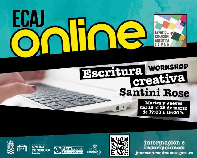 La Concejalía de Juventud de Molina de Segura inicia el martes 16 de marzo la formación Workshop: Escritura creativa - 1, Foto 1