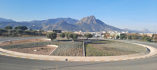 Aguas de Cieza y la Concejalía de Economía Circular adecuan la rotonda de entrada al municipio - 1, Foto 1