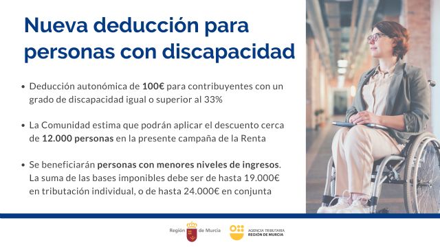 Las personas con discapacidad ya pueden acogerse por primera vez a una deducción de 100 euros en la Renta - 1, Foto 1
