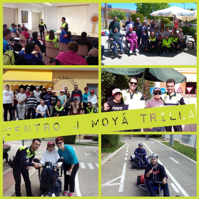 Users of the "Jos Moy Trilla" Day Center participate in the training sessions of the Local Police Road Safety program, Foto 1