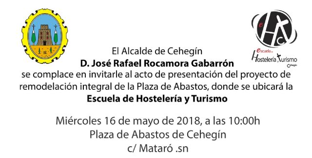 El Alcalde de Cehegín presentará mañana miércoles el proyecto de remodelación de la Plaza de Abastos - 1, Foto 1