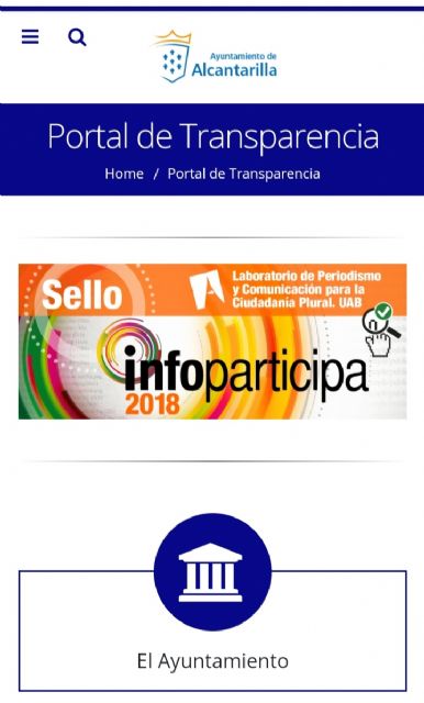 La Universidad Autónoma de Barcelona concede al Ayuntamiento de Alcantarilla el Sello Infoparticipa 2019 con un puntuación del cien por cien en transparencia - 1, Foto 1