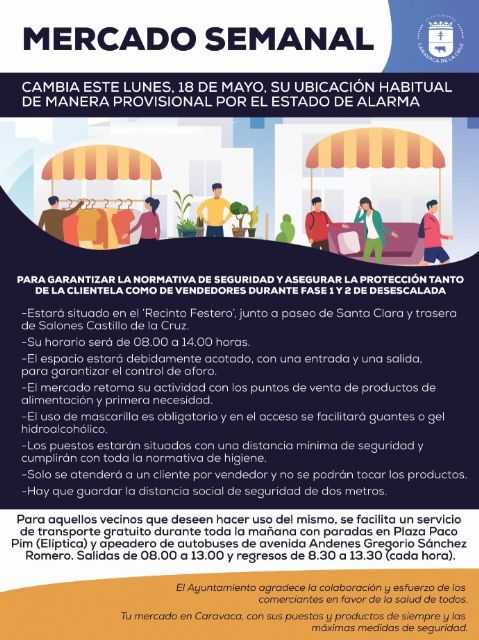 El Mercado Semanal de Caravaca se traslada de forma provisional al recinto festero para cumplir con la normativa del estado de alarma - 4, Foto 4