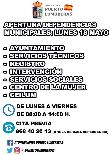 Las dependencias municipales abrirán el próximo lunes en horario de 08:00 a 14:00 horas y fomentando la cita previa  en lo posible - 1, Foto 1