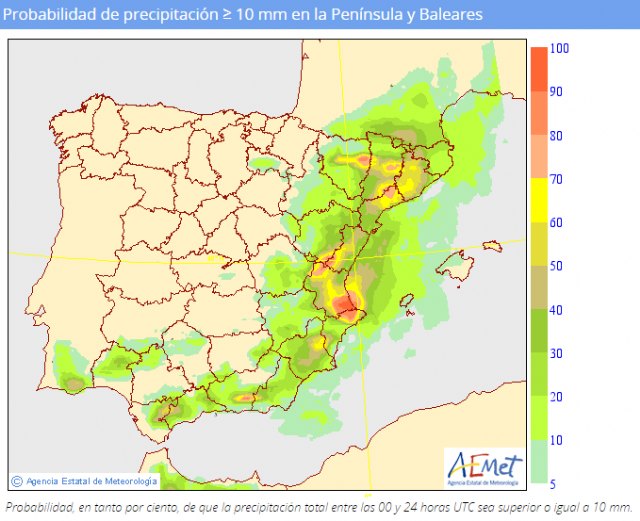 Fin de semana de tormentas localmente fuertes en la Región de Murcia