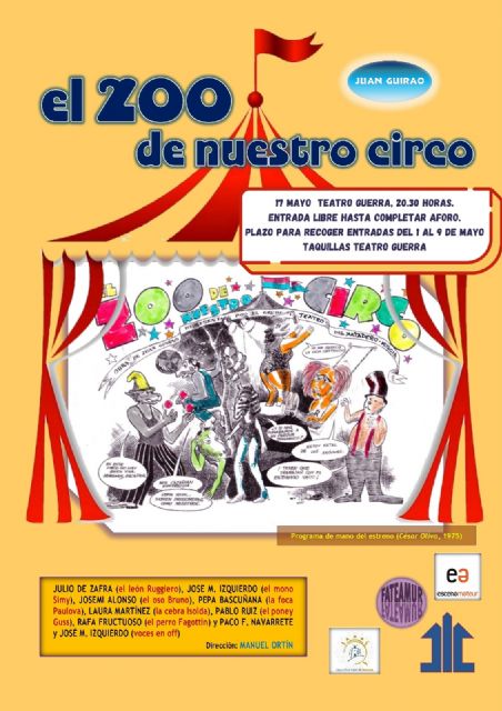 Lorca rinde homenaje a Juan Guirao García con el estreno de su obra teatral 'El zoo de nuestro circo' - 1, Foto 1