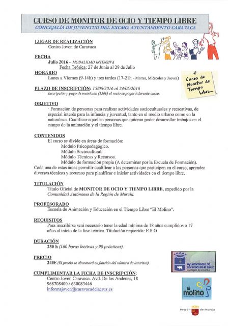 La Concejalía de Juventud imparte este verano el curso oficial de 'Monitor de Ocio y Tiempo Libre' - 1, Foto 1