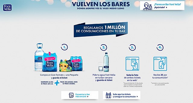 Aguas Danone regala un millón de consumiciones para apoyar la vuelta a los bares - 1, Foto 1