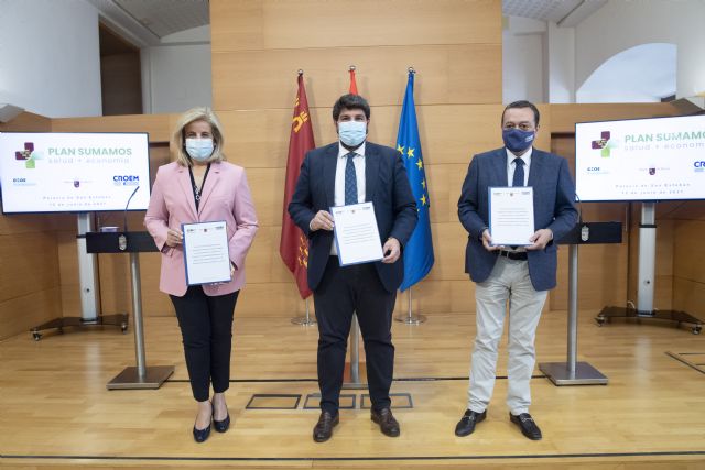 Gobierno regional, Fundación CEOE y Croem sellan un acuerdo para seguir colaborando para mitigar los efectos de la pandemia - 1, Foto 1