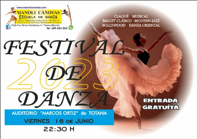 La Escuela de Danza MANOLI CÁNOVAS celebra su FESTIVAL de DANZA de fin de curso hoy viernes 16 de junio, Foto 1