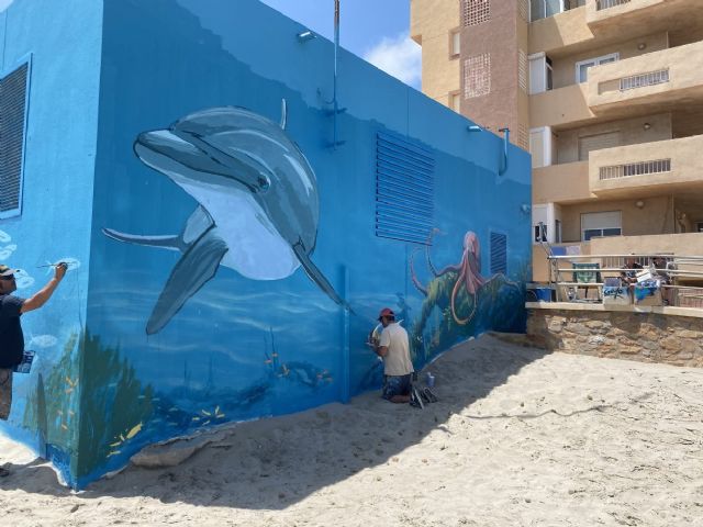 Hidrogea mejora el exterior de los bombeos de La Manga con pinturas paisajísticas que embellecen el entorno - 2, Foto 2