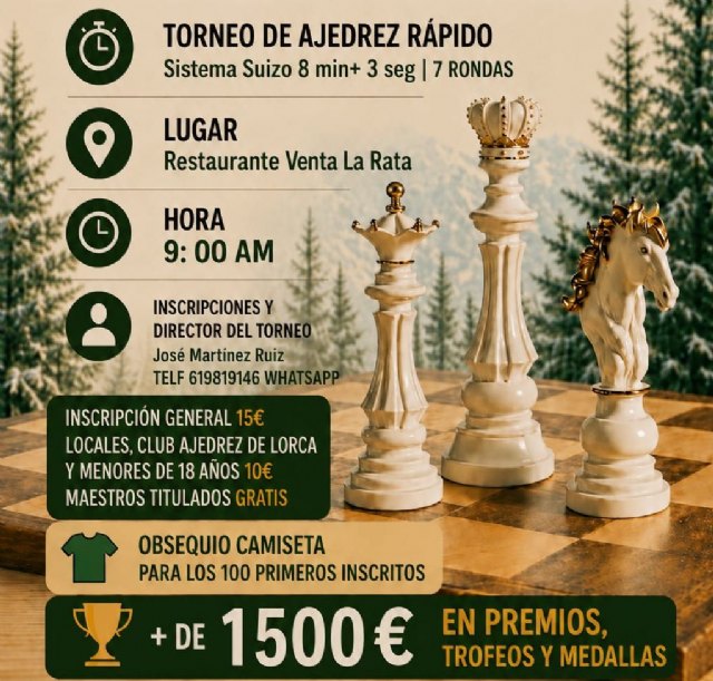 El III Torneo Open de Ajedrez de la Urbanización La Charca tendrá lugar el próximo 25 de julio con más de 1.500 euros en premios - 2, Foto 2