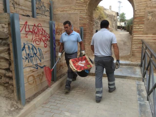 Realizan una limpieza integral de la zona del Arco de las Ollerías y Jardín de la Fuente de San Pedro, Foto 6