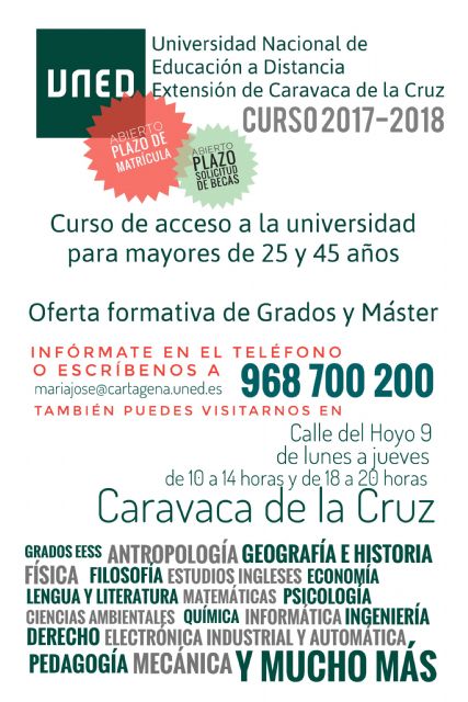 La extensión de la UNED en Caravaca formaliza las matriculaciones para el curso 2017/2018 - 1, Foto 1