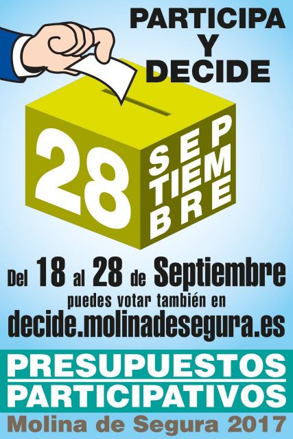 El proceso de votación para los Presupuestos Participativos 2017 del Ayuntamiento de Molina de Segura se celebra del 18 al 28 de septiembre - 1, Foto 1