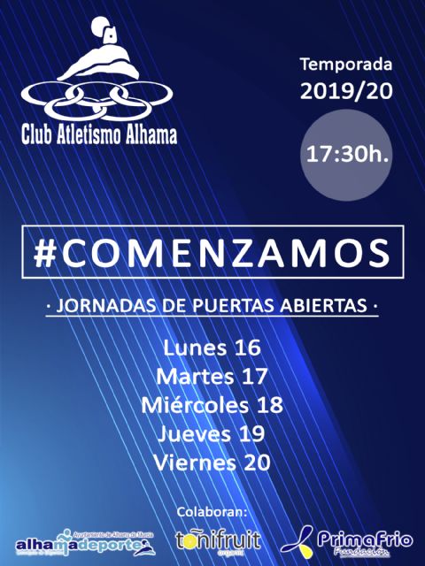 Este prximo lunes, inicio de las jornadas de puertas abiertas del Club Atletismo Alhama, Foto 1