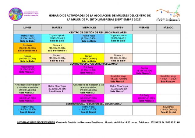 El Ayuntamiento de Puerto Lumbreras abre el plazo de inscripción para los cursos organizados por la Asociación de Mujeres del municipio - 1, Foto 1