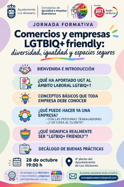 Los Alc�zares organiza una jornada para fomentar comercios y empresas inclusivos con el colectivo LGTBIQ+