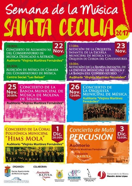 Molina de Segura celebra la Semana de la Música Santa Cecilia 2017 con actividades del 22 de noviembre al 3 de diciembre - 1, Foto 1