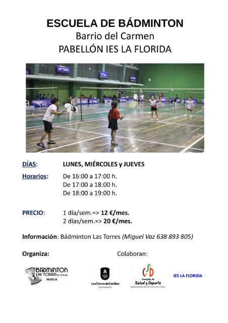 El Bádminton Las Torres propone clases en el IES La Florida del barrio del Carmen - 1, Foto 1