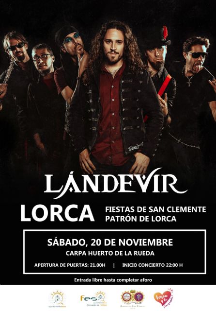El Ayuntamiento de Lorca organiza junto a la Federación San Clemente para este próximo sábado, 20 de noviembre, el concierto gratuito de Lándevir - 1, Foto 1