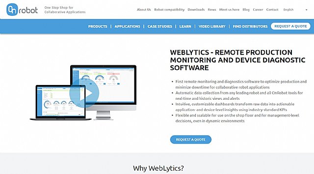 OnRobot lanza WebLytics, el software para aplicaciones colaborativas - 1, Foto 1