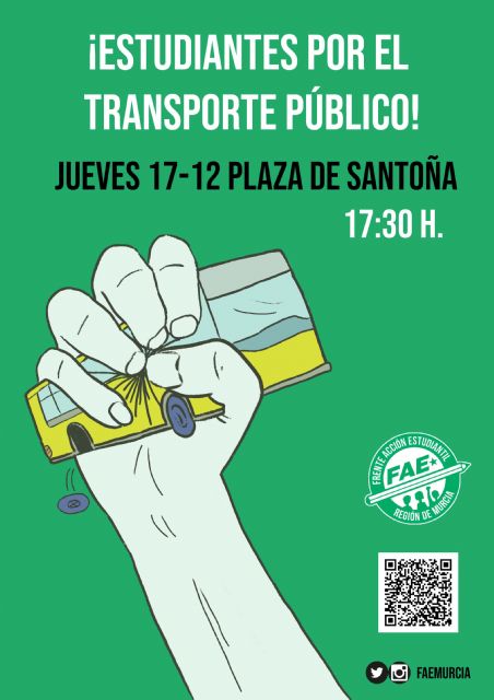 El sindicato estudiantil llama al estudiantado a denunciar las malas condiciones del transporte público de Murcia - 1, Foto 1