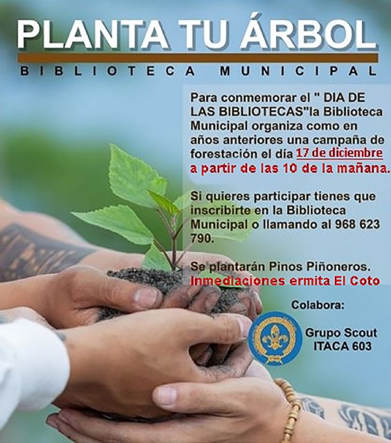 Un año más Las Torres de Cotillas celebrará el día de las bibliotecas plantando árboles - 1, Foto 1