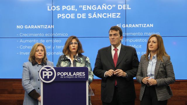 El PP califica de engaño los PGE de Sánchez y lamenta que cada murciano tenga que pagar 300 euros más de impuestos anuales - 1, Foto 1